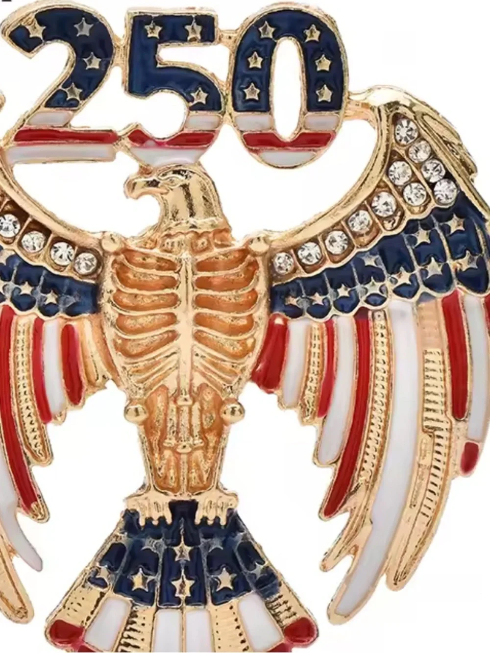 Patriotic Eagle 250 Gold Brooch